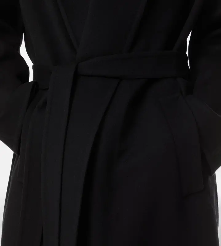 DOUBLE SPLITTABLE WOOL CASHMERE SHAWL COAT BLACK online